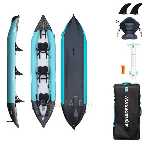 Kayak AQUADESIGN Koloa 400 - kayak gonfiabile 3 posti