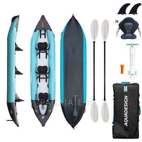 Kayak AQUADESIGN Koloa 400 - kayak gonfiabile 3 posti