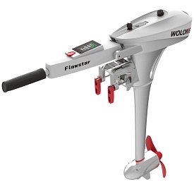 Motore fuoribordo elettrico WOLONG ​FLOWSTAR 1,5 kW con gambo S e batteria
