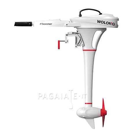 Motore fuoribordo elettrico WOLONG ​FLOWSTAR 1,5 kW con gambo S e batteria