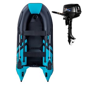 Gommone GLADIATOR CLASSIC B330AD black turquoise - gommone gonfiabile con pavimento in drop-stitch