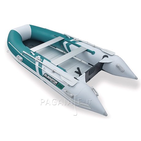 Gommone GLADIATOR CLASSIC B370AL sea green white - gommone gonfiabile con pavimento in alluminio