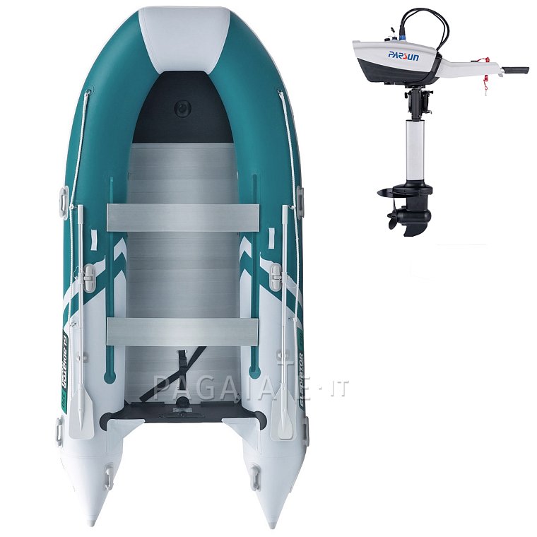 Gommone GLADIATOR CLASSIC B370AL sea green white - gommone gonfiabile con pavimento in alluminio