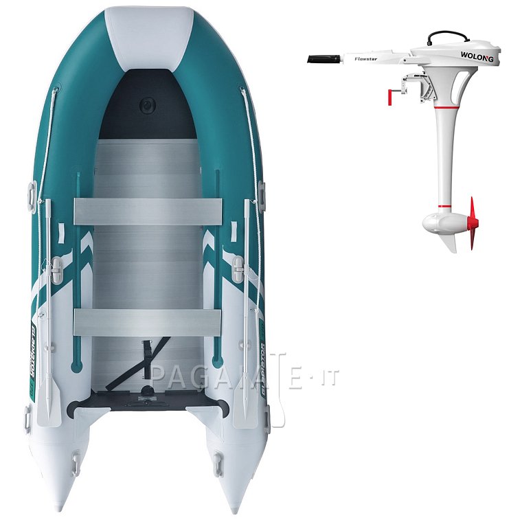 Gommone GLADIATOR CLASSIC B370AL sea green white - gommone gonfiabile con pavimento in alluminio