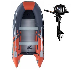 Gommone GLADIATOR CLASSIC B370AL orange dark gray - gommone gonfiabile con pavimento in alluminio