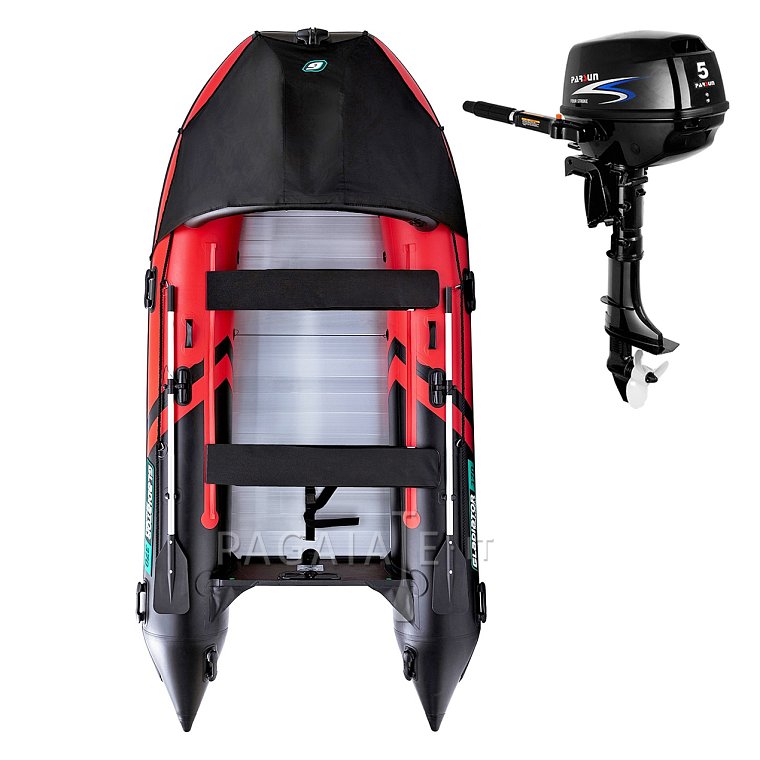 Člun GLADIATOR ACTIVE C370AL red black - nafukovací člun s hliníkovou podlahou