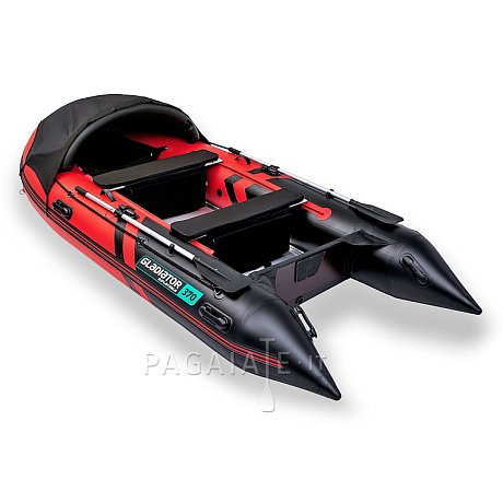 Gommone GLADIATOR ACTIVE C370AL red black - gommone gonfiabile con pavimento in alluminio