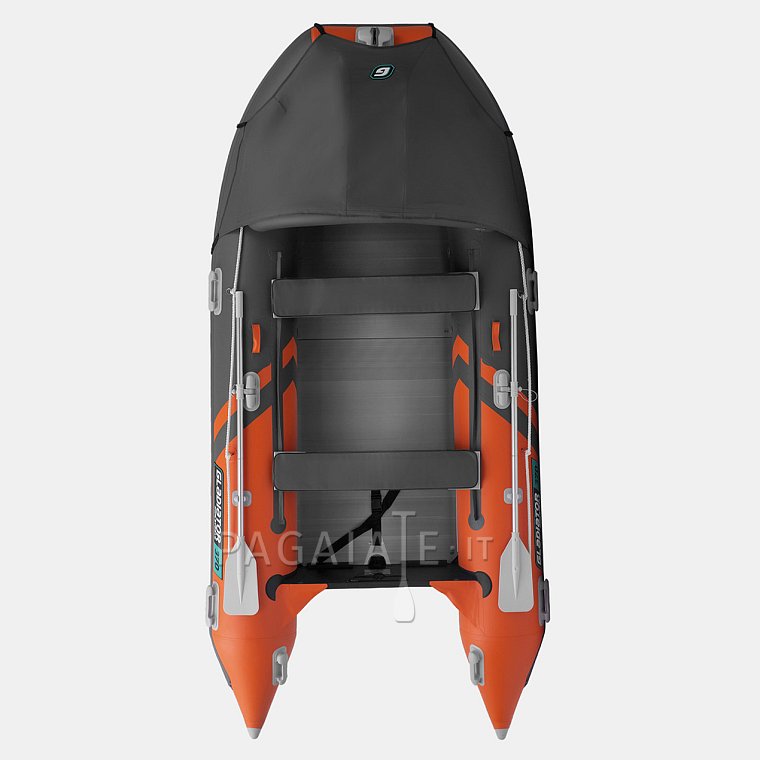 Člun GLADIATOR ACTIVE C370AL orange dark gray - nafukovací člun s hliníkovou podlahou