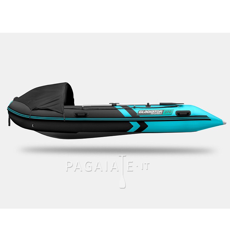 Člun GLADIATOR ACTIVE C370AL black turquoise - nafukovací člun s hliníkovou podlahou