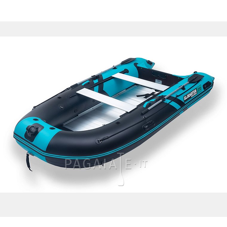 Člun GLADIATOR ACTIVE C370AL black turquoise - nafukovací člun s hliníkovou podlahou