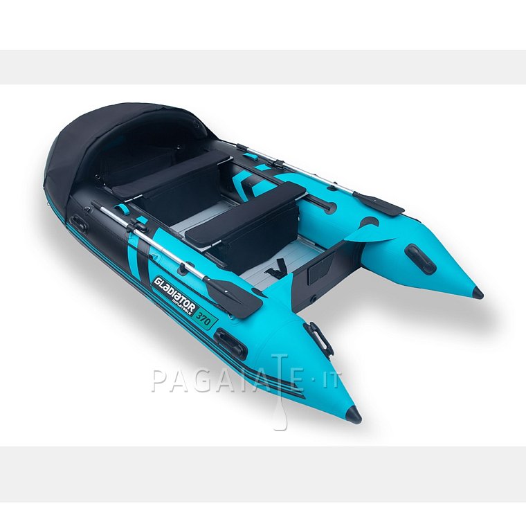 Člun GLADIATOR ACTIVE C370AL black turquoise - nafukovací člun s hliníkovou podlahou