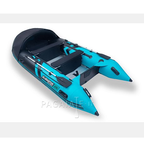 Gommone GLADIATOR ACTIVE C370AL black turquoise - gommone gonfiabile con pavimento in alluminio