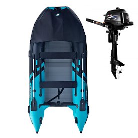 Gommone GLADIATOR ACTIVE C370AL black turquoise - gommone gonfiabile con pavimento in alluminio