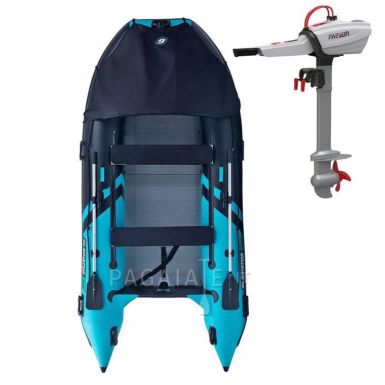 Člun GLADIATOR ACTIVE C370AL black turquoise - nafukovací člun s hliníkovou podlahou