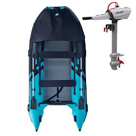 Gommone GLADIATOR ACTIVE C370AL black turquoise - gommone gonfiabile con pavimento in alluminio