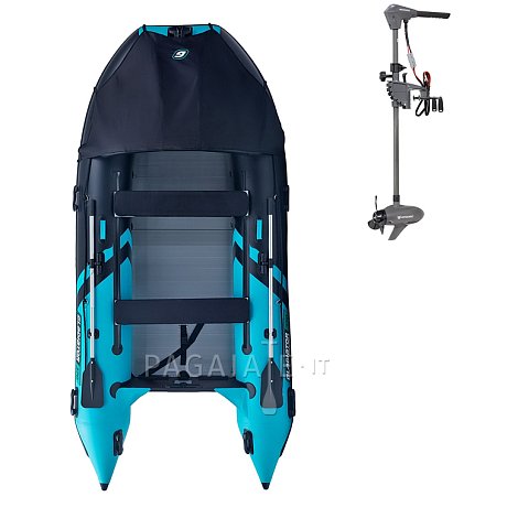 Gommone GLADIATOR ACTIVE C370AL black turquoise - gommone gonfiabile con pavimento in alluminio