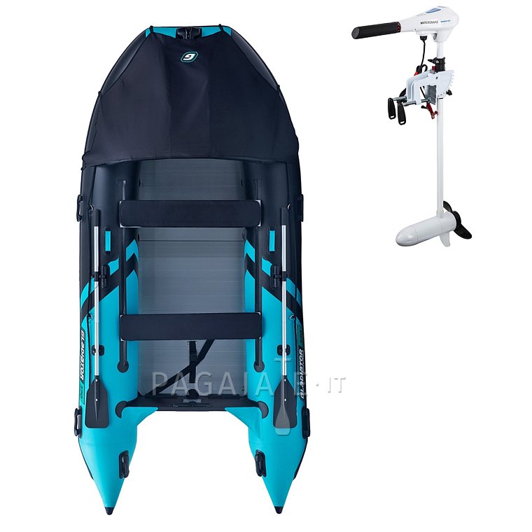 Gommone GLADIATOR ACTIVE C370AL black turquoise - gommone gonfiabile con pavimento in alluminio