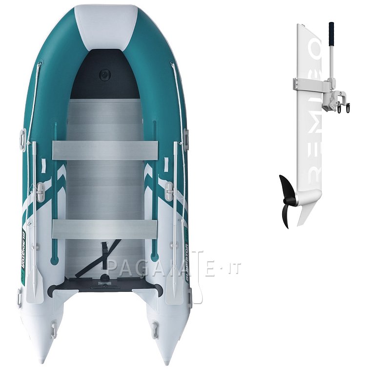 Gommone GLADIATOR ACTIVE C370AL sea green white - gommone gonfiabile con pavimento in alluminio