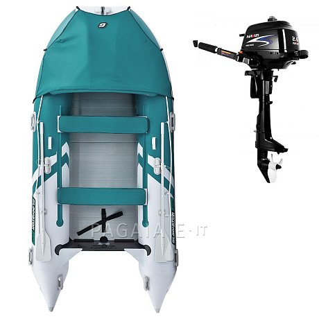 Gommone GLADIATOR ACTIVE C370AL sea green white - gommone gonfiabile con pavimento in alluminio