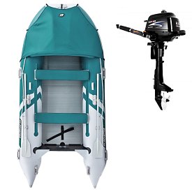 Gommone GLADIATOR ACTIVE C370AL sea green white - gommone gonfiabile con pavimento in alluminio