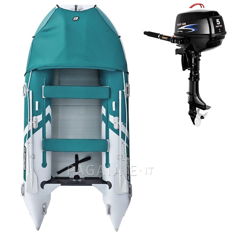Gommone GLADIATOR ACTIVE C370AL sea green white - gommone gonfiabile con pavimento in alluminio