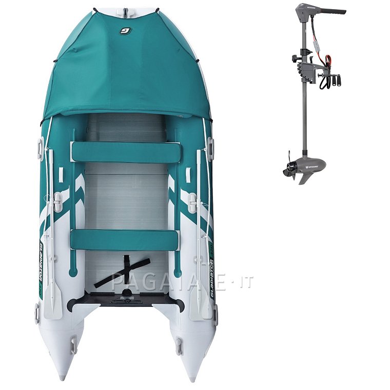 Gommone GLADIATOR ACTIVE C370AL sea green white - gommone gonfiabile con pavimento in alluminio
