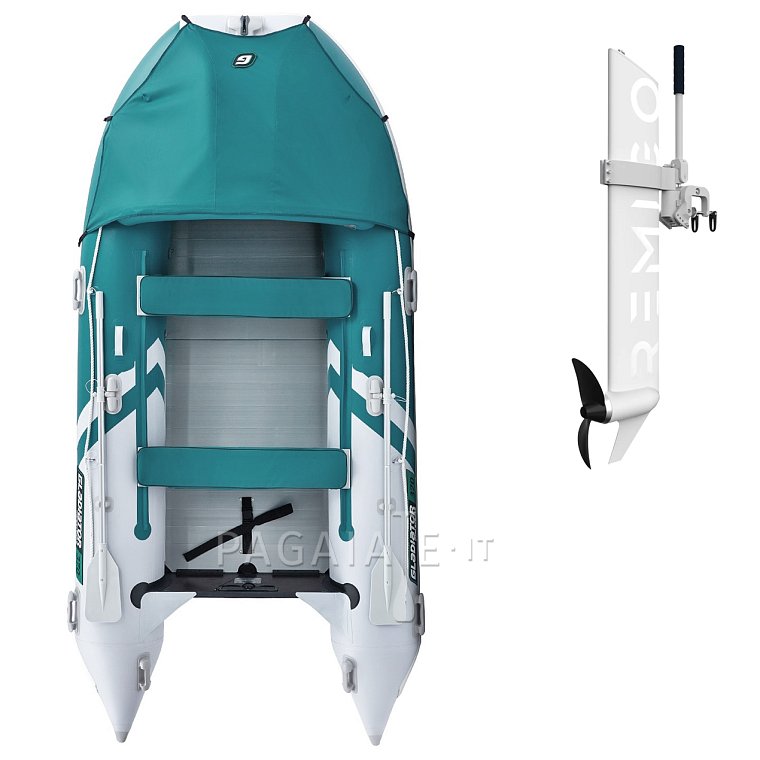 Gommone GLADIATOR ACTIVE C370AL sea green white - gommone gonfiabile con pavimento in alluminio
