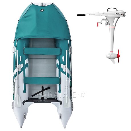 Gommone GLADIATOR ACTIVE C370AL sea green white - gommone gonfiabile con pavimento in alluminio
