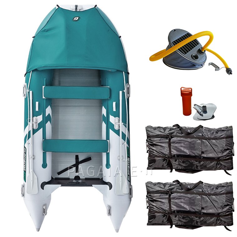 Gommone GLADIATOR ACTIVE C370AL sea green white - gommone gonfiabile con pavimento in alluminio