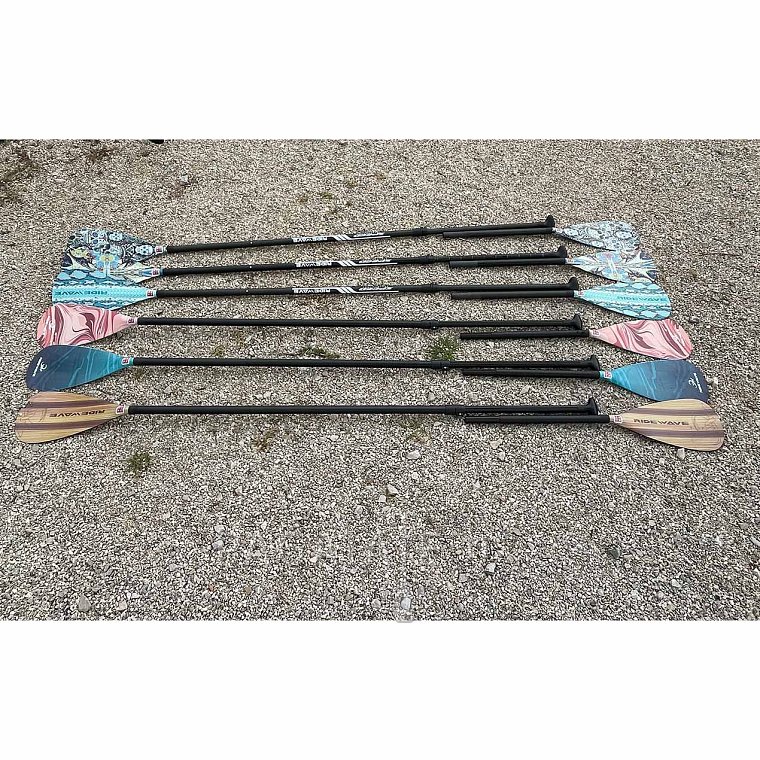 Pagaia RIDEWAVE PYBROCALES COMBO in 4 sezioni con albero in fibra di vetro - per SUP e kayak