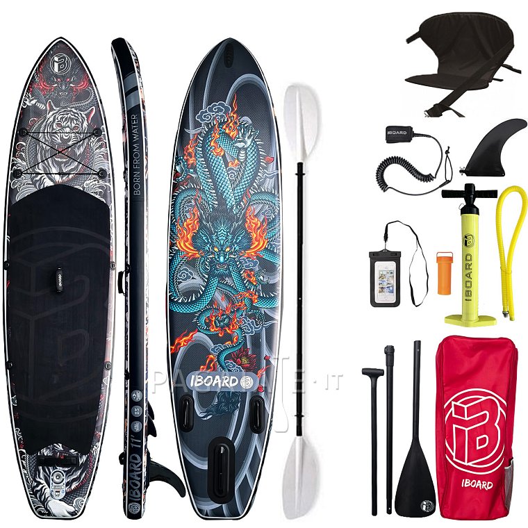 SUP iBOARD 11' BLACK TIGER - SUP gonfiabile