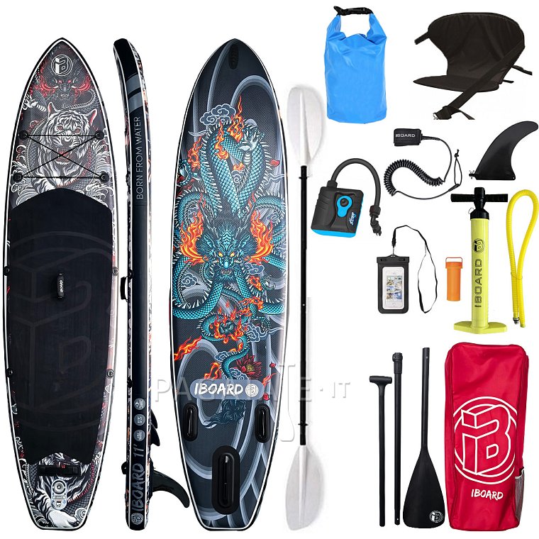 SUP iBOARD 11' BLACK TIGER - SUP gonfiabile