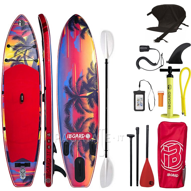SUP iBOARD 11' RED PALM - SUP gonfiabile