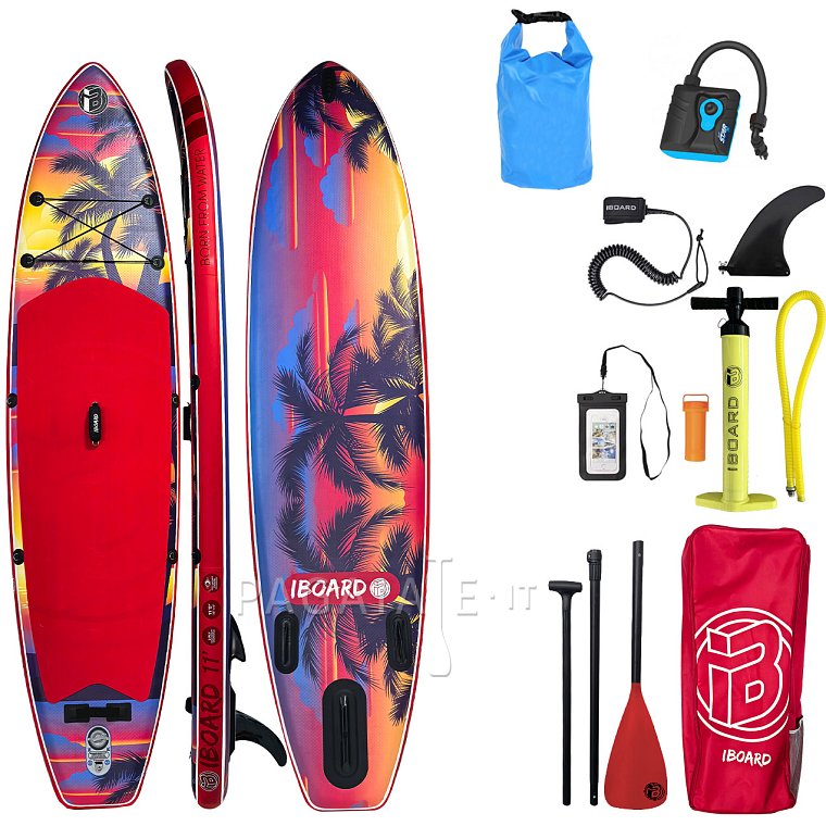SUP iBOARD 11' RED PALM - SUP gonfiabile
