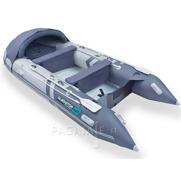 Člun GLADIATOR ACTIVE C420AL light dark grey - nafukovací člun s hliníkovou podlahou