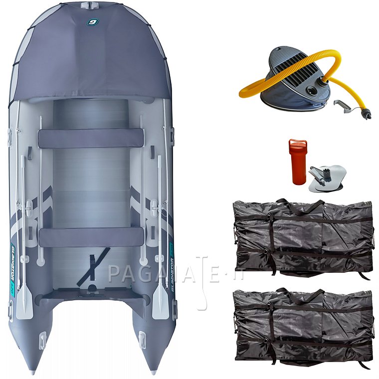 Člun GLADIATOR ACTIVE C420AL light dark grey - nafukovací člun s hliníkovou podlahou