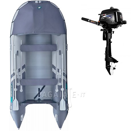 Gommone GLADIATOR ACTIVE C420AL light dark grey - gomone gonfiabile con pavimento in alluminio