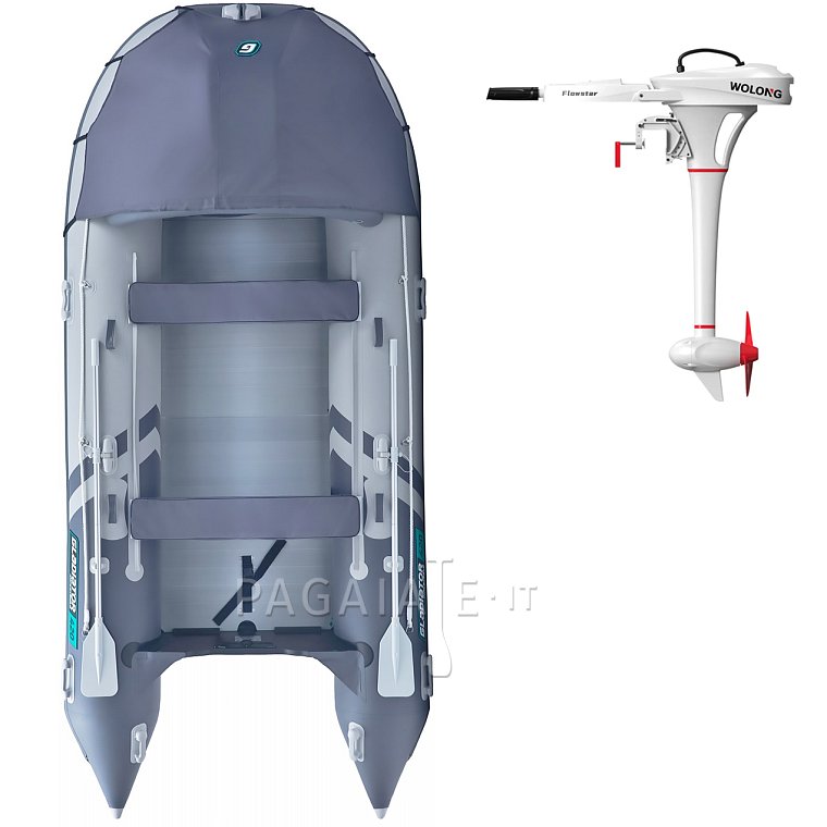 Člun GLADIATOR ACTIVE C420AL light dark grey - nafukovací člun s hliníkovou podlahou