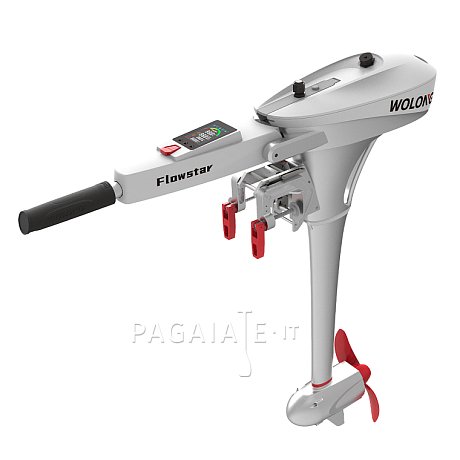 Motore fuoribordo elettrico WOLONG ​FLOWSTAR 1,5 kW con gambo L e batteria