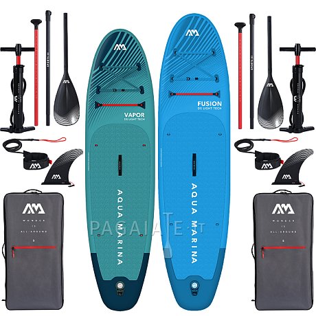 AQUA MARINA VAPOR 10'4 , FUSION 10'10 BLUE - Set SUP famigliare