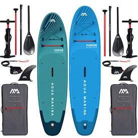 AQUA MARINA VAPOR 10'4 , FUSION 10'10 BLUE - Set SUP famigliare