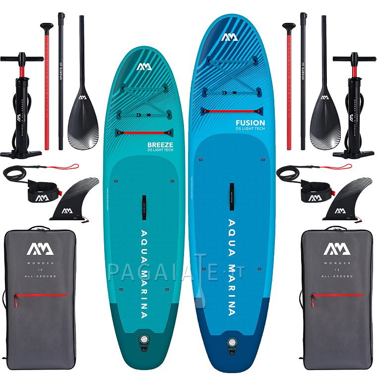AQUA MARINA BREEZE 9'10 BLUE , FUSION 10'10 BLUE - Rodinná sada nafukovacích paddleboardů