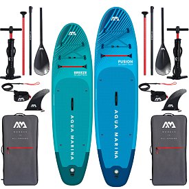 AQUA MARINA BREEZE 9'10 BLUE , FUSION 10'10 BLUE - Set SUP famigliare
