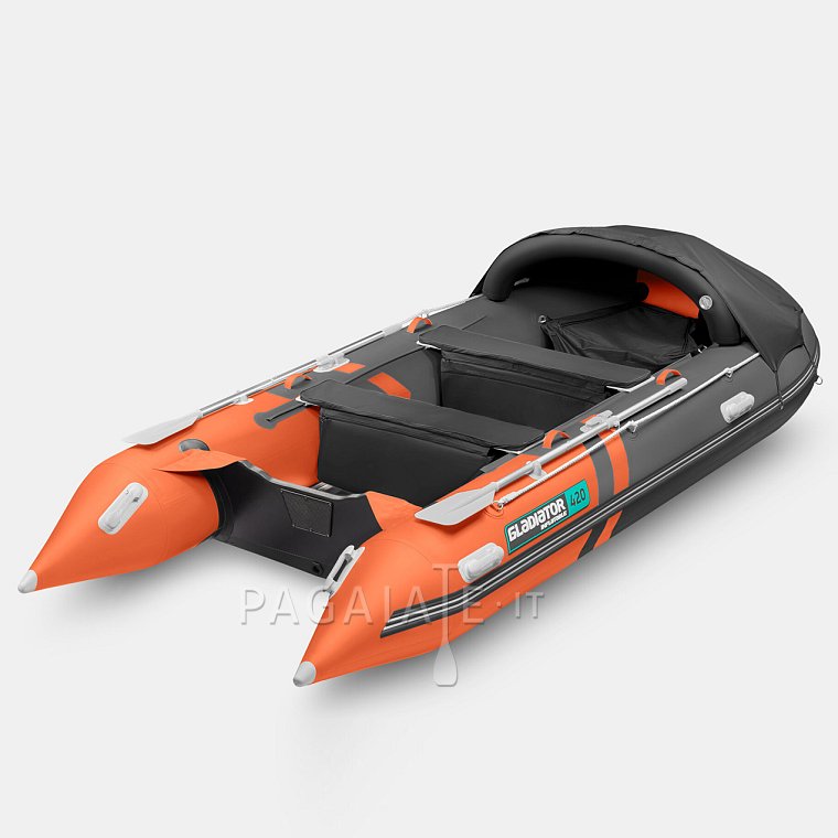 Gommone GLADIATOR ACTIVE C420AL orange dark grey - gomone gonfiabile con pavimento in alluminio