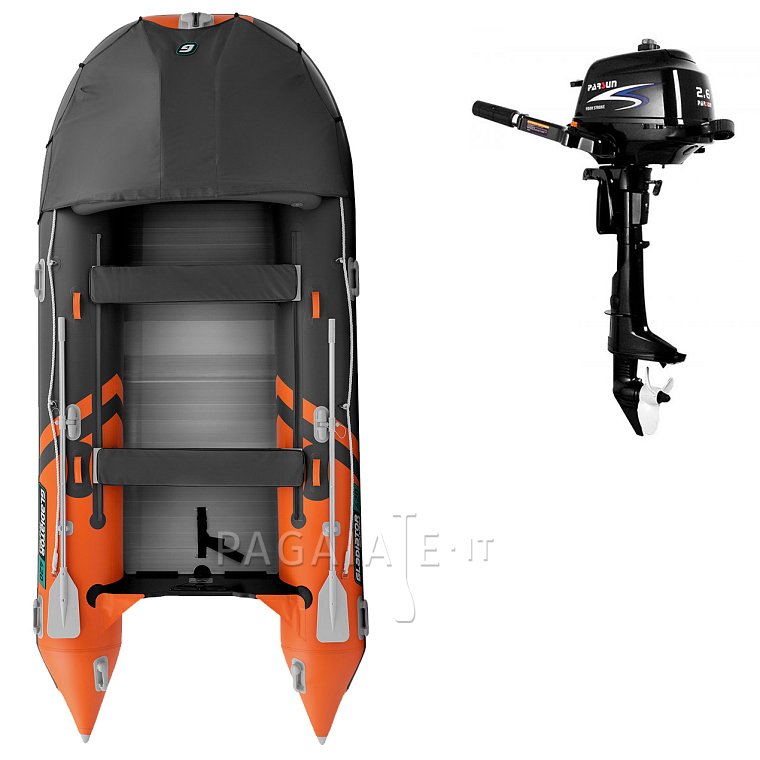 Gommone GLADIATOR ACTIVE C420AL orange dark grey - gomone gonfiabile con pavimento in alluminio