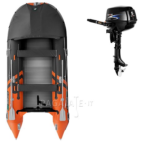Gommone GLADIATOR ACTIVE C420AL orange dark grey - gomone gonfiabile con pavimento in alluminio