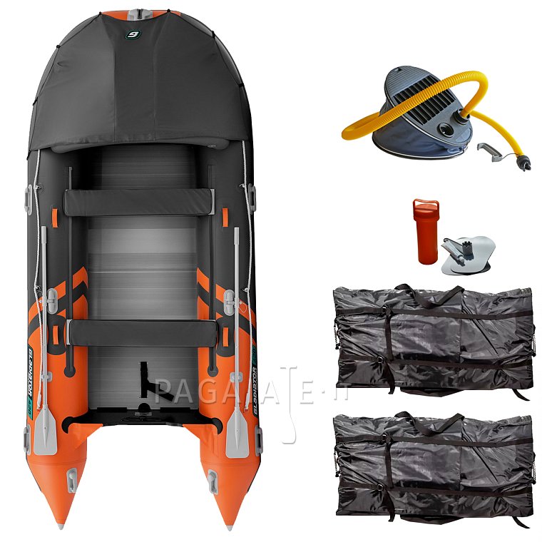 Gommone GLADIATOR ACTIVE C420AL orange dark grey - gomone gonfiabile con pavimento in alluminio