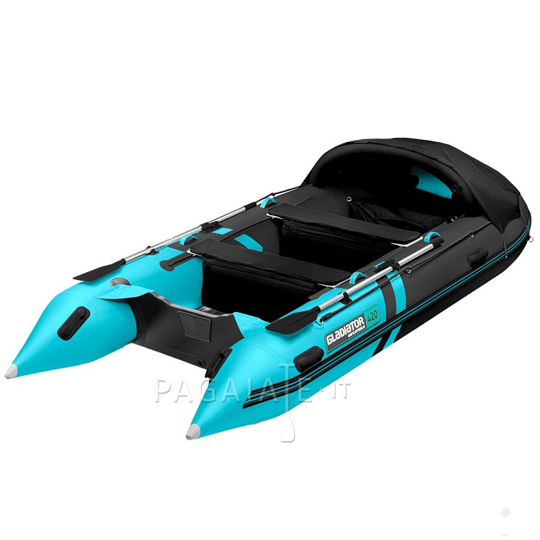 Gommone GLADIATOR ACTIVE C420AL black turquoise - gomone gonfiabile con pavimento in alluminio