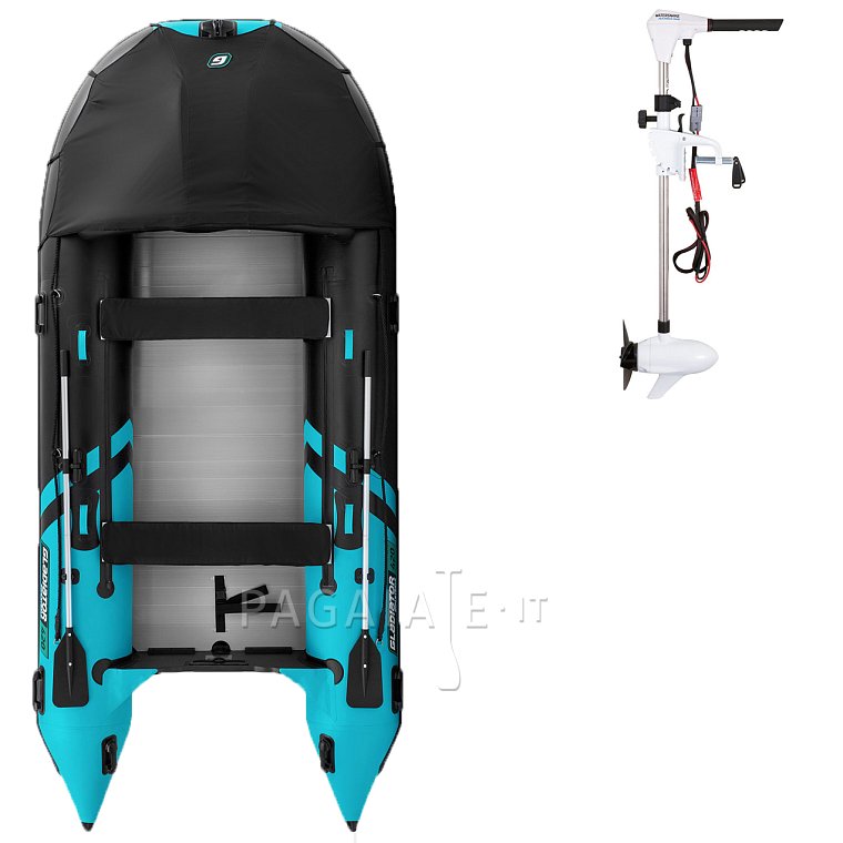 Gommone GLADIATOR ACTIVE C420AL black turquoise - gomone gonfiabile con pavimento in alluminio