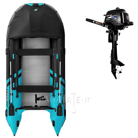 Gommone GLADIATOR ACTIVE C420AL black turquoise - gomone gonfiabile con pavimento in alluminio